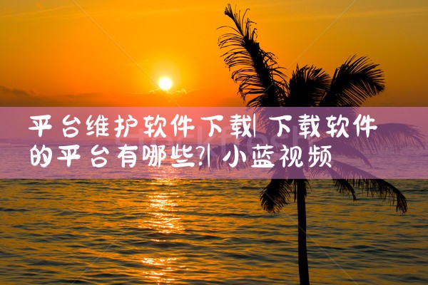 平台维护软件下载|小蓝视频